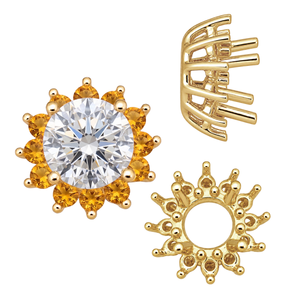 Round Cluster Tops (8-12 Side Stones | 4.00 mm - 7.00 mm)