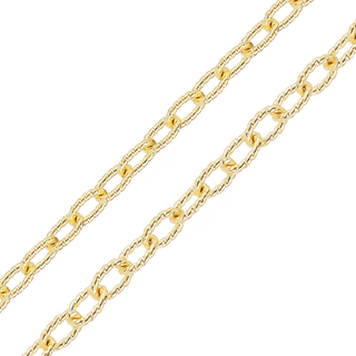 Bulk / Spooled Textured Cable Chain in 14K Yellow Gold (1.90 mm - 2.30 mm)