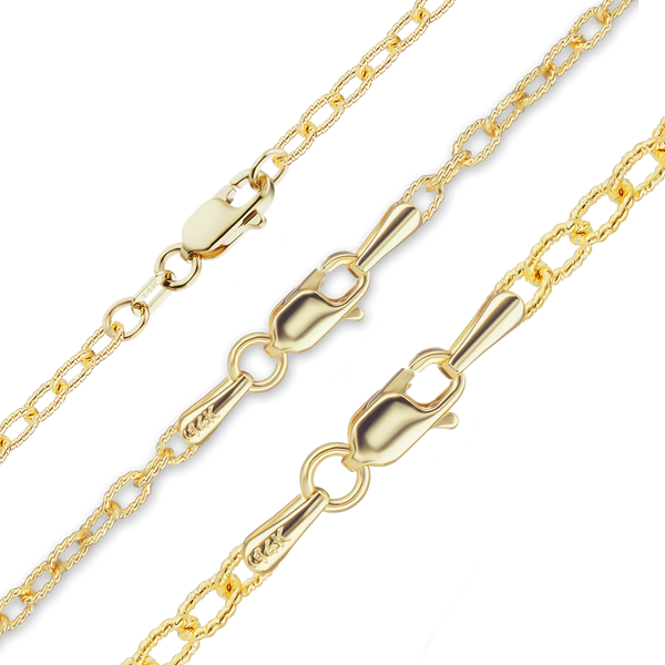 Finished Textured Cable Bracelet in 14K Yellow Gold (1.90 mm - 3.35 mm)