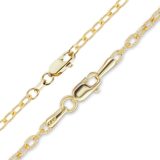 Finished Textured Cable Necklace in 14K Yellow Gold (1.90 mm - 2.30 mm)