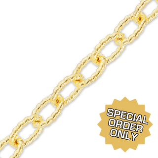 Special Order Only: Bulk / Spooled Textured Cable Chain in 14K Gold