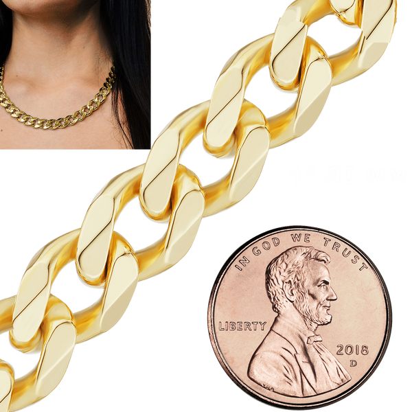 Bulk / Spooled Classic Curb Chain in 14K & 18K Yellow Gold (1.23 mm - 11.00 mm)