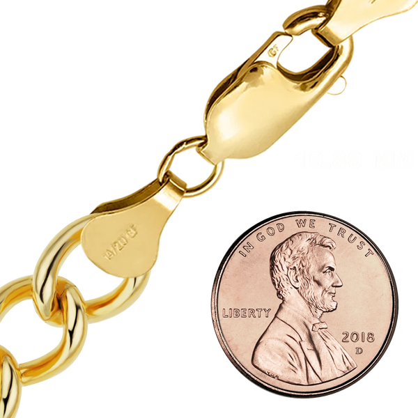 Finished Light Round Curb Anklet in 14K Gold-Filled (3.50 mm - 10.80 mm)