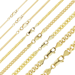 Finished Classic Curb Bracelet in 18K Yellow Gold (1.23 mm - 6.00 mm)