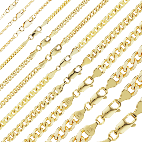 Finished Classic Curb Anklet in 14K Yellow Gold (1.23 mm - 11.00 mm)