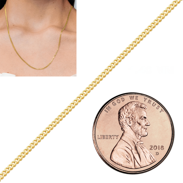 Bulk / Spooled Classic Curb Chain in 14K & 18K Yellow Gold (1.23 mm - 11.00 mm)