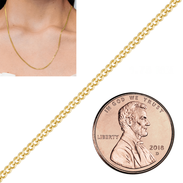 Bulk / Spooled Classic Curb Chain in 14K & 18K Yellow Gold (1.23 mm - 11.00 mm)