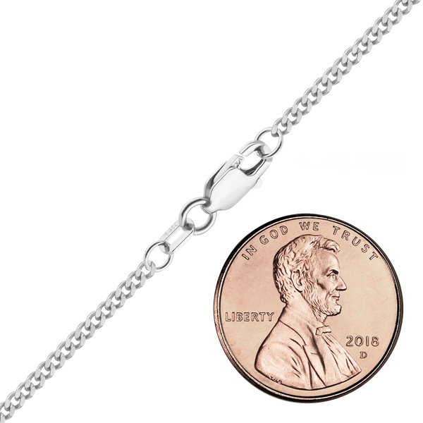 Finished Classic Curb Bracelet in 14K White Gold (1.23 mm - 5.20 mm)