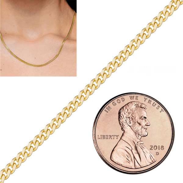 Bulk / Spooled Classic Curb Chain in 14K & 18K Yellow Gold (1.23 mm - 11.00 mm)