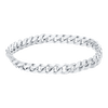 Solid Cuban Curb Chain Ring in 14K White Gold (Sizes 4-12) (2.4 mm - 5.2 mm)