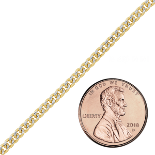 Bulk / Spooled Classic Curb Chain in 14K Two Tone Gold (2.40 mm - 3.40 mm)
