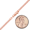 Finished Classic Curb Bracelet in 14K Pink Gold (1.23 mm - 3.40 mm)
