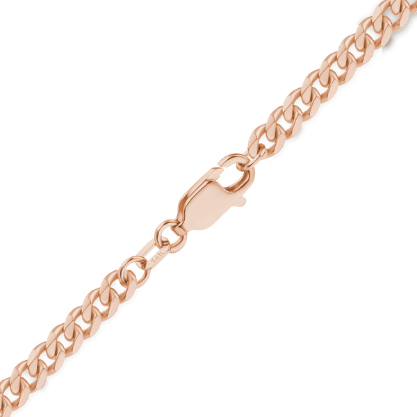 Finished Classic Curb Anklet in 14K Pink Gold (1.23 mm - 3.40 mm)