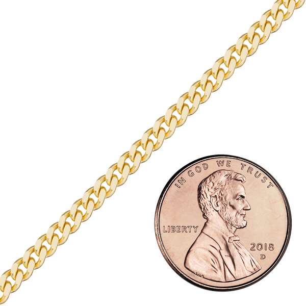 Bulk / Spooled Classic Curb Chain in 14K & 18K Yellow Gold (1.23 mm - 11.00 mm)