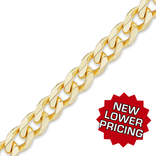 Bulk / Spooled Curb Chain in 10K Yellow Gold (Cuban) (3.40 mm - 9.00 mm)