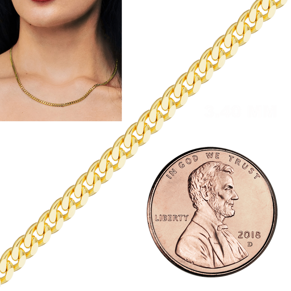 Bulk / Spooled Classic Curb Chain in 14K & 18K Yellow Gold (1.23 mm - 11.00 mm)