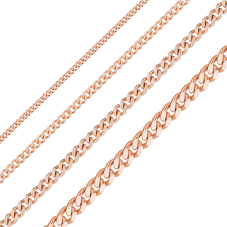 Bulk / Spooled Classic Curb Chain in 14K Pink Gold (1.23 mm - 3.40 mm)