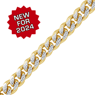 Bulk / Spooled Classic Curb Chain in 14K Two Tone Gold (2.40 mm - 3.40 mm)