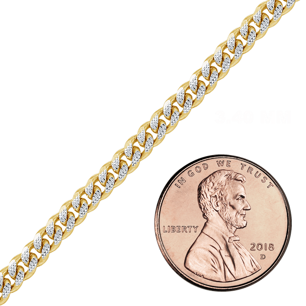 Bulk / Spooled Classic Curb Chain in 14K Two Tone Gold (2.40 mm - 3.40 mm)