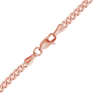 Finished Classic Curb Necklace in 14K Pink Gold (1.23 mm - 3.40 mm)