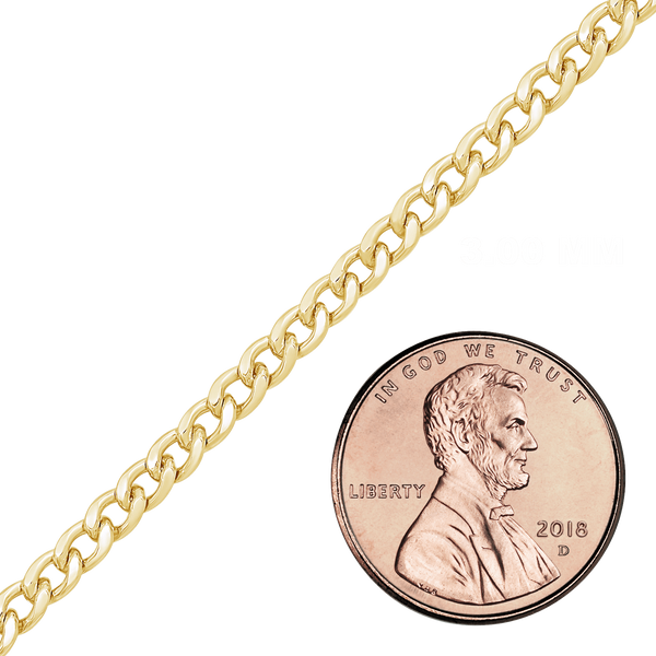 Bulk / Spooled Curb Chain in 14K Gold-Filled (1.60 mm - 5.70 mm)