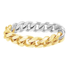 Solid Cuban Curb Chain Ring in 14K Two-Tone Gold (Sizes 4-12) (2.4 mm - 6.0 mm)