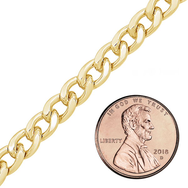 Bulk / Spooled Curb Chain in 14K Gold-Filled (1.60 mm - 5.70 mm)