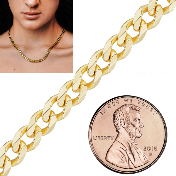 Bulk / Spooled Classic Curb Chain in 14K & 18K Yellow Gold (1.23 mm - 11.00 mm)