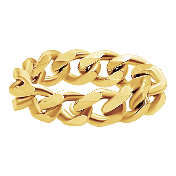 Hollow Curb Chain Ring in 14K Yellow Gold (Sizes 4-12) (6.0 mm)