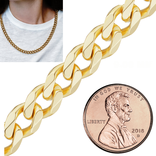 Bulk / Spooled Classic Curb Chain in 14K & 18K Yellow Gold (1.23 mm - 11.00 mm)