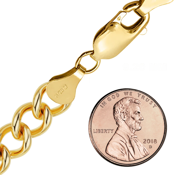 Finished Light Round Curb Anklet in 14K Gold-Filled (3.50 mm - 10.80 mm)