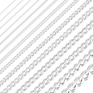 Bulk / Spooled Classic Curb Chain in Sterling Silver (0.90 mm - 11.00 mm)