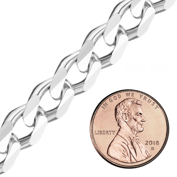Bulk / Spooled Classic Curb Chain in Sterling Silver (0.90 mm - 11.00 mm)