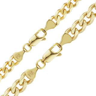 Finished Hollow Curb Bracelet in 14K Yellow Gold (6.00 mm - 7.30 mm)
