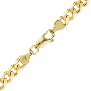 Finished Hollow Curb Necklace in 14K Yellow Gold (6.00 mm - 7.30 mm)