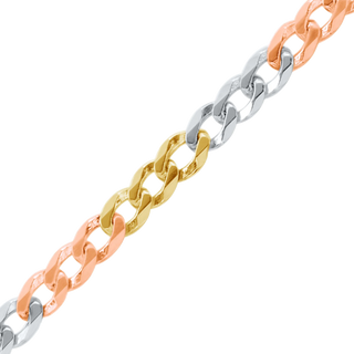 Bulk / Spooled Light Curb Chain in 14K Tri-Color Gold (Cuban) (2.80 mm)