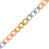 Bulk / Spooled Light Curb Chain in 14K Tri-Color Gold (Cuban) (2.80 mm)