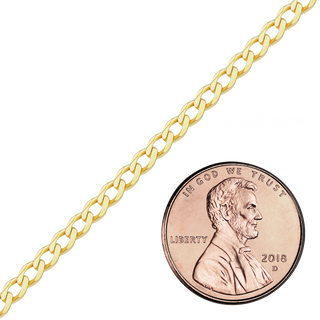 Bulk / Spooled Light Curb Chain in 14K Yellow Gold (Cuban) (2.80 mm - 7.30 mm)