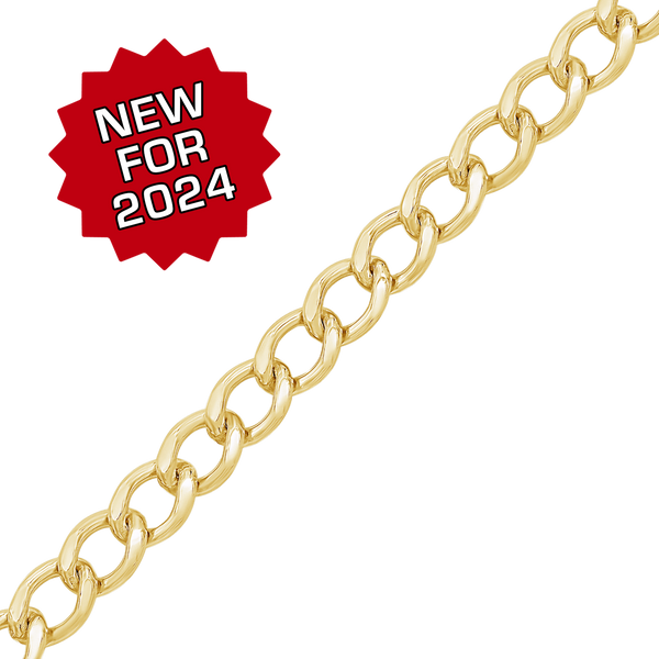 Bulk / Spooled Light Flat Curb Chain in 14K Gold-Filled (4.30 mm - 10.80 mm)