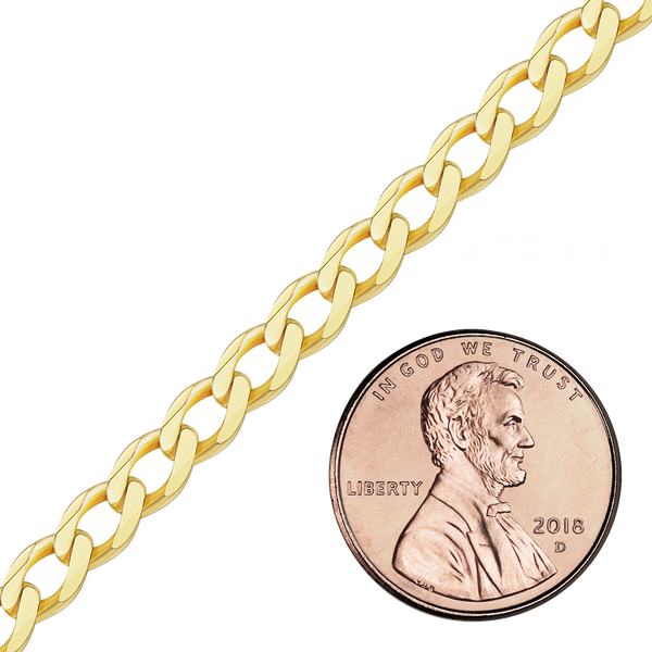 Bulk / Spooled Light Curb Chain in 14K Yellow Gold (Cuban) (2.80 mm - 7.30 mm)