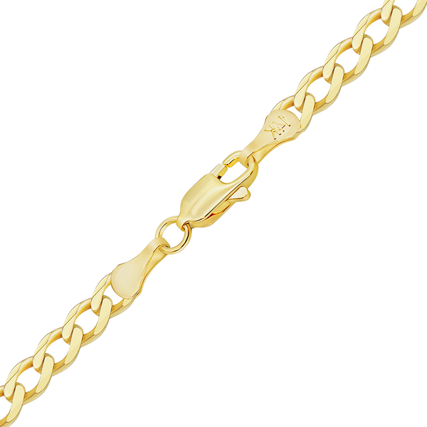 Finished Light Curb Necklace in 14K Yellow Gold (2.80 mm - 7.30 mm)