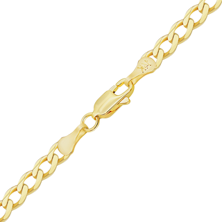 Finished Light Curb Necklace in 14K Yellow Gold (2.80 mm - 7.30 mm)