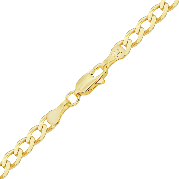 Finished Light Curb Anklet in 14K Yellow Gold (2.80 mm - 7.30 mm)