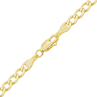 Finished Light Curb Anklet in 14K Yellow Gold (2.80 mm - 7.30 mm)