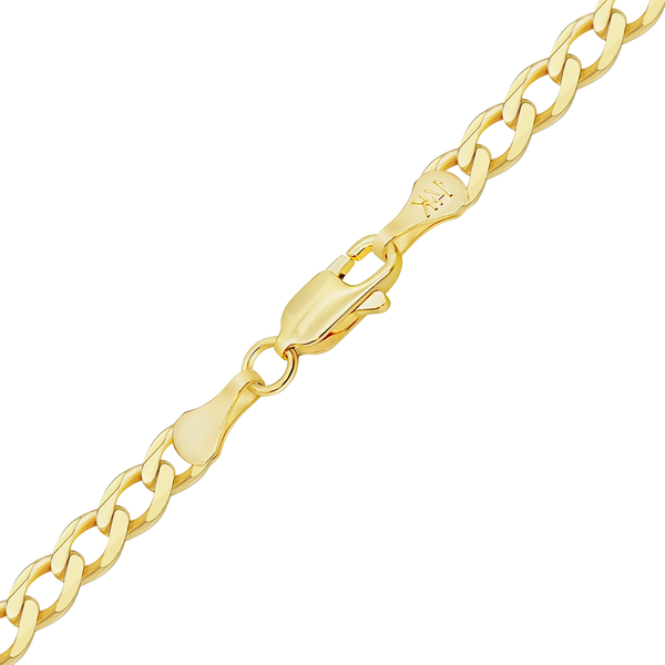Finished Light Curb Bracelet in 14K Yellow Gold (2.80 mm - 7.30 mm)