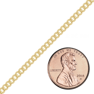 Bulk / Spooled Medium Round Curb Chain in 14K Yellow Gold (2.80 mm - 4.10 mm)