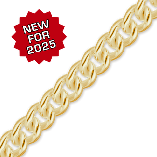 Bulk / Spooled Medium Round Curb Chain in 14K Yellow Gold (2.80 mm - 4.10 mm)