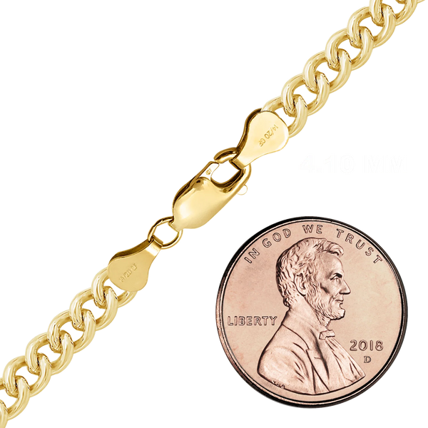 Finished Round Tall Curb Anklet in 14K Gold-Filled (1.50 mm - 6.50 mm)