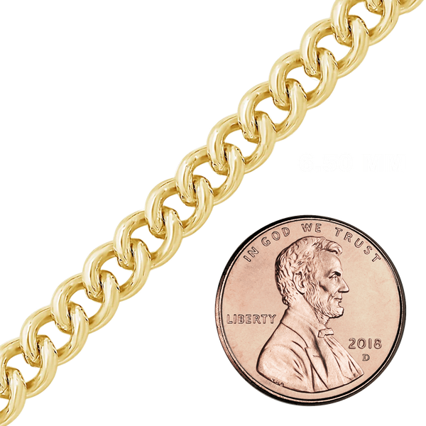 Bulk / Spooled Heavy Round Curb Chain in 14K Gold-Filled (1.50 mm - 6.50 mm)