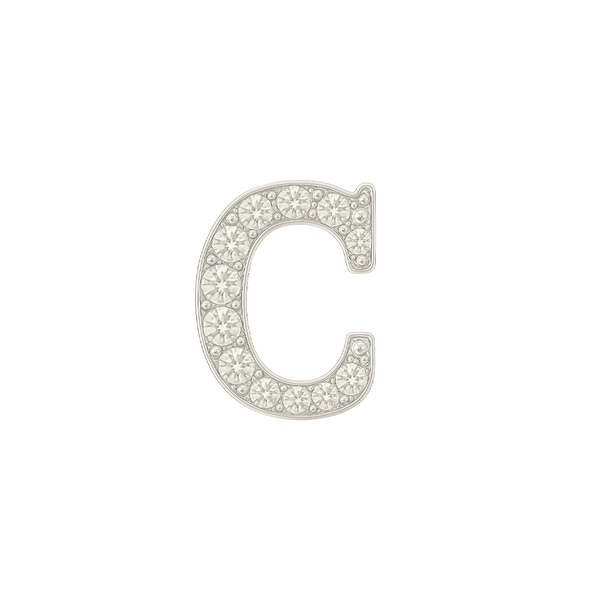 Large Initial Charm with Lab Grown Diamonds Finding in 14K Gold (8 mm)